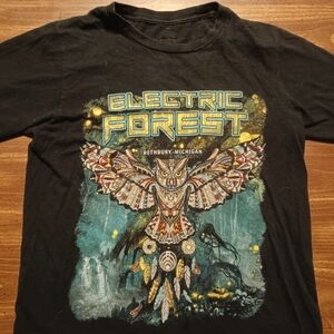 ELECTRIC FOREST T-SHIRT - Small // Music Festival Concert EDM Jam live owl tee